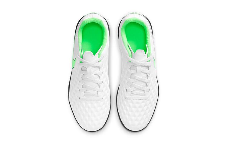 Nike Tiempo Legend 8 Club TF Slip Resistant Abrasion Resistant Low Top Kids' Soccer Shoes White Green Kids' AT5883-030