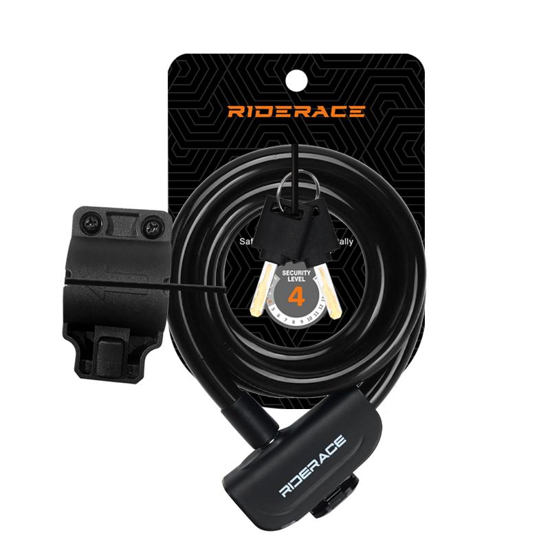 

Портативный велосипедный замок с замком, безопасные ключи, защита от кражи, водонепроницаемый замок для скутера MTB, шоссейный велосипедный замок с кронштейном, стальной тросовый замок чёрный