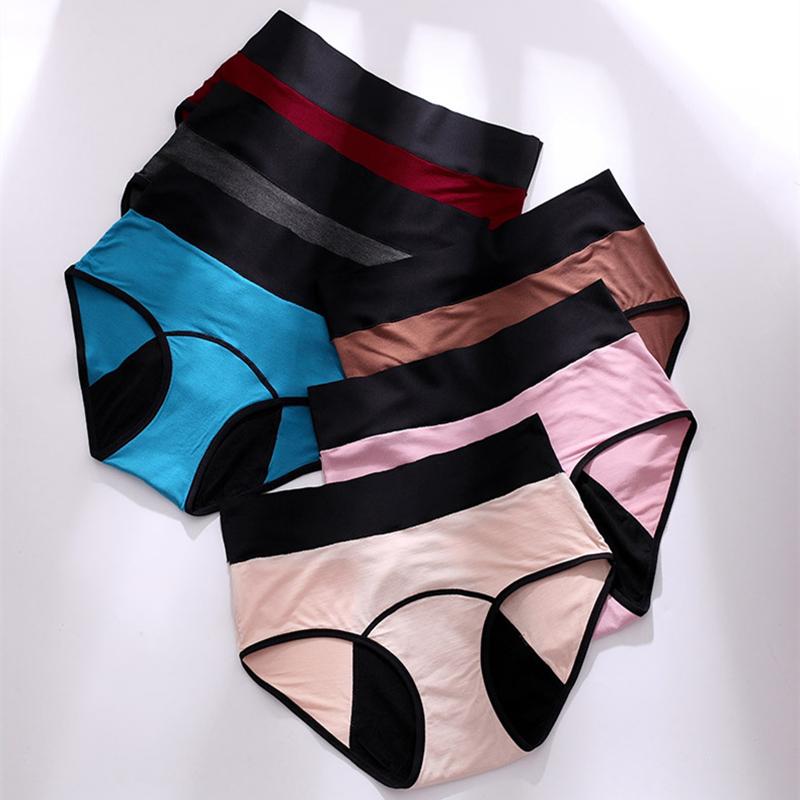 6Pcs Women s High Waist Menstrual Underwear Stretchy Ladies period briefs Cotton Panties XS