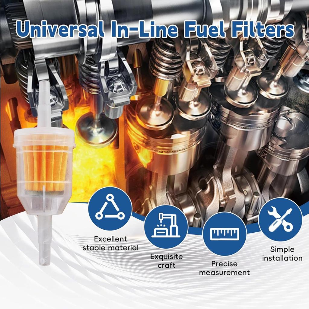 36 Pack Gas Inline Fuel Filter 1/4 X 5/16 Replacement for Briggs Stratton Replacement for John Deere Replacement for Kawasaki