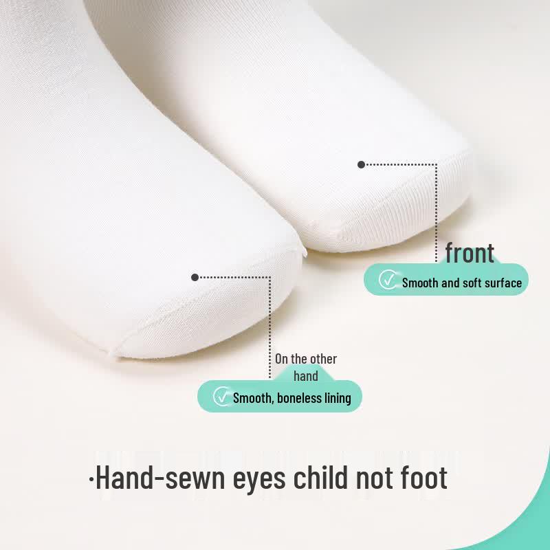 Jiusuiban Kids' Class A Antibacterial Breathable White Cotton Ankle Socks