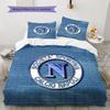 SSC Napoli Pattern Bedding,Quilt Set Quilt Cover Pillowcase Home Birthday Gift(1 * duvet cover + 2 * pillowcase, without core)