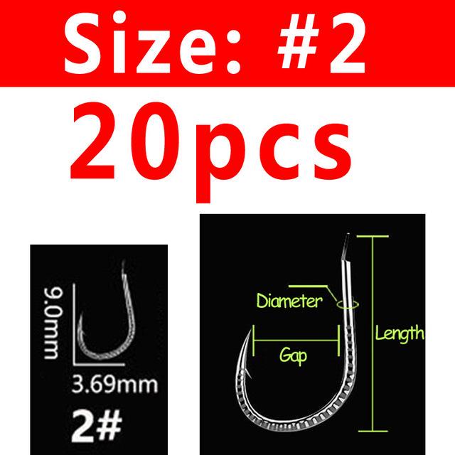 Bimoo 20PCS/Bag Extra Strong Shank Forged Carp Hook High Carbon Steel Rig Fishing Hooks