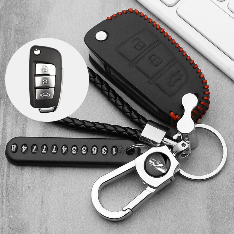 Leather car key case For Geely Atlas SUV Boyue borui Coolray Emgrand NL3 EX7 X7 EC7 GX7 EC715 RV EC718 GT GE SC6 GC9 key cover