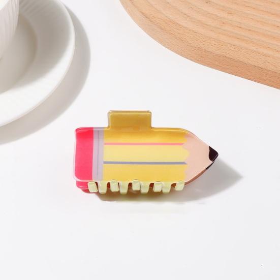 Hair Claw No Slipping Strong Grip Medium Size Back Head Hair Clip Pencil School Bus Design Shark Hair Clip Versatile Hair Accessory