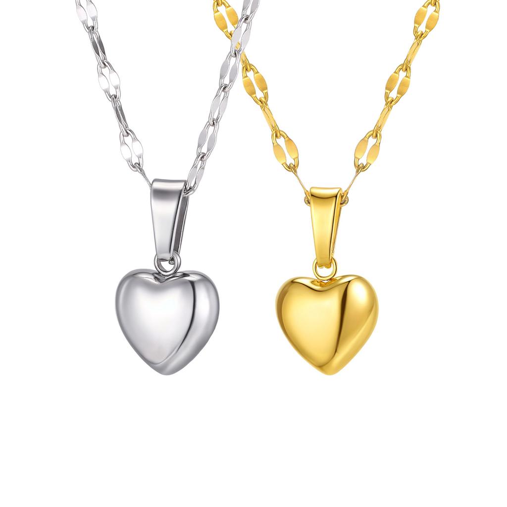 Wind Lady Collarbone Chain, Simple Stainless Steel Heart Pendant Necklace, Jewelry Nc-2191