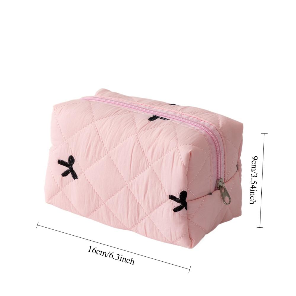 Ladies' Bow Makeup Bag for Bowknot Travel Cosmetic Bags Large Capacity Handheld Makeup Toiletry Storage Bag