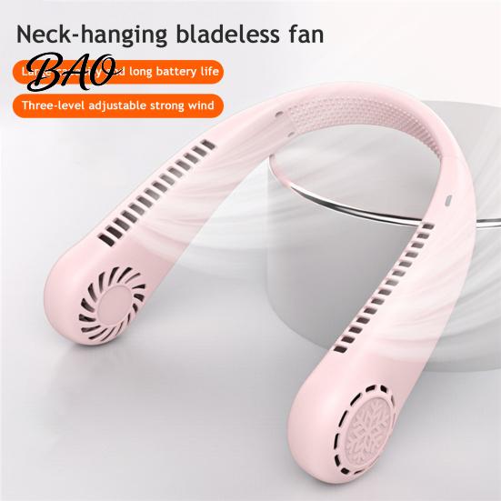 Long Battery Life Fan Neck Fan, Lightweight Bladeless Hanging Portable Hands Free 3 Speed Adjustable Design, Personal Safe
