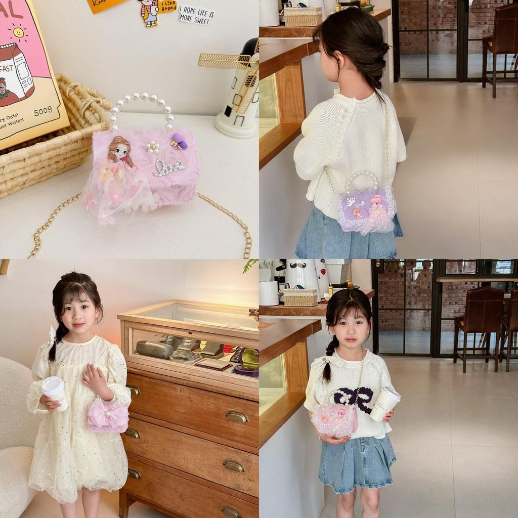 Adorable Childrens Pearl Handbag Stylish Bowknot Design Perfect For Girls Daily Use