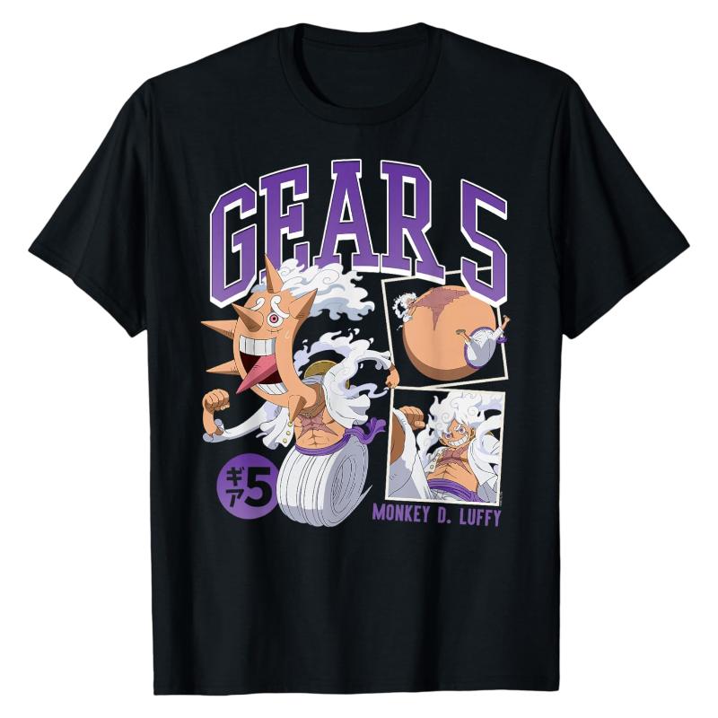 

Gear 5 Monkey D Luffy One Piece TShirt Anime Character Scene Print 100 Cotton Crew Neck Trendy AllMatch Casual Street Tops S