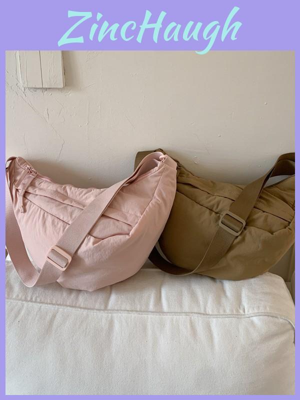 Korean Fashion Water Dumpling Shaped Crossbody Bag With Polyester Lining For Urban Outfits