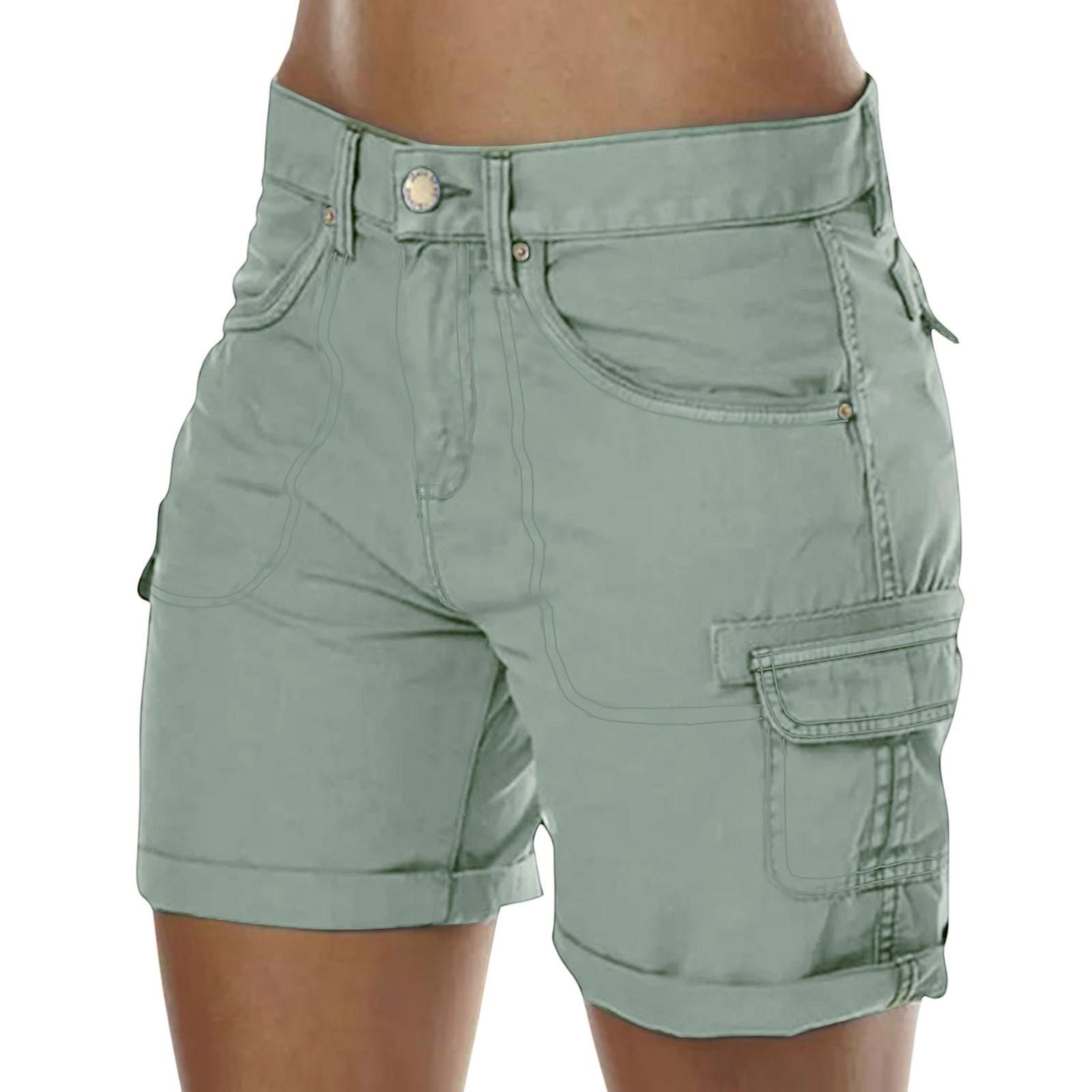 

Женские шорты повседневные шорты-карго женские летние шорты повседневные походные наряды с карманами M зелёный