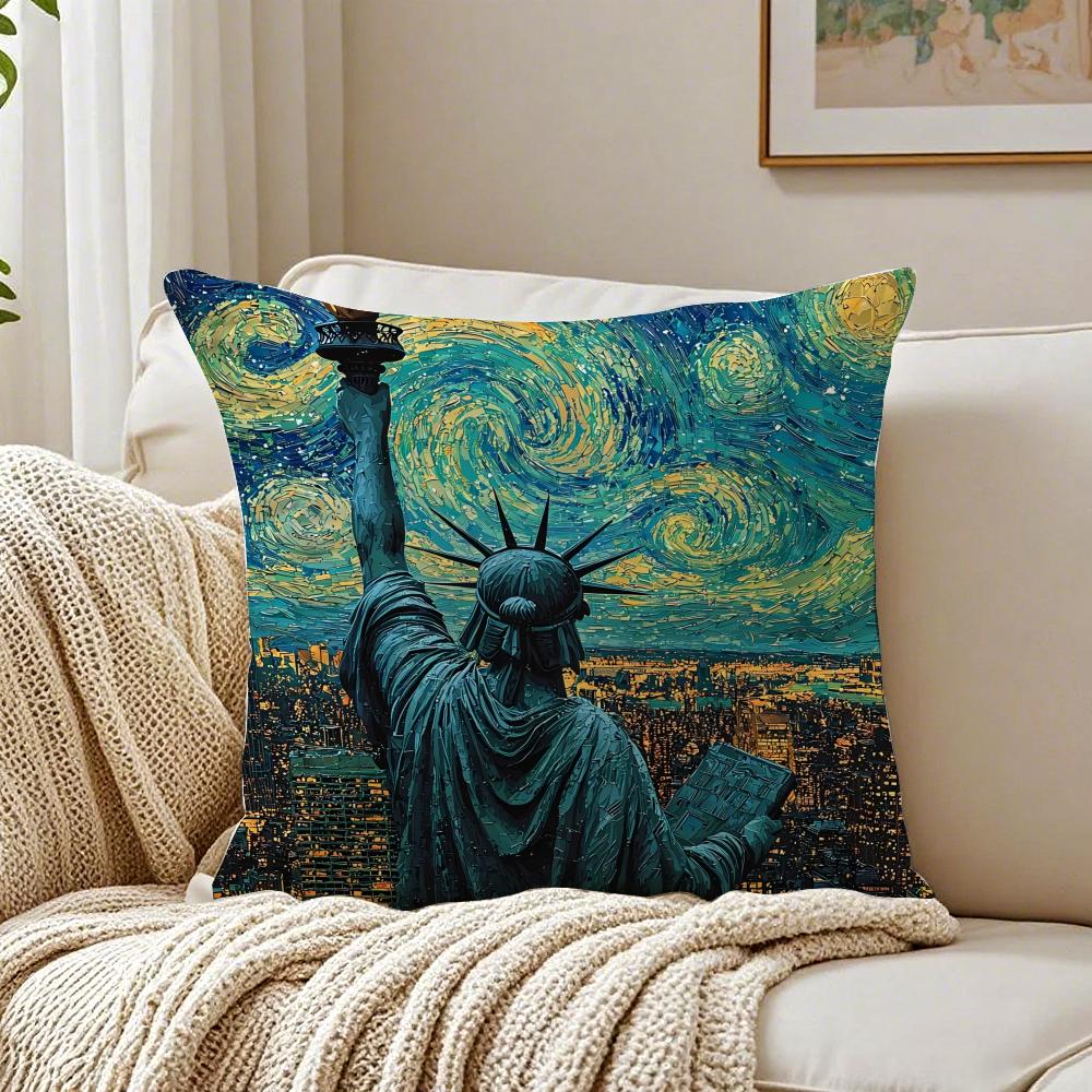 Anime GGoddess of LLiberty Cushion Cover Pillowcase Antidustmite living Room Sofa Decor Cushion Room