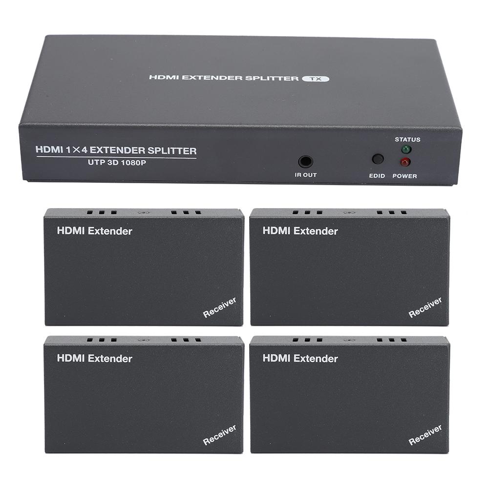 

1 в 4 выхода 1080P 50 метров HD передача EDID IR 3D сигнал HDMI удлинитель EU Plug