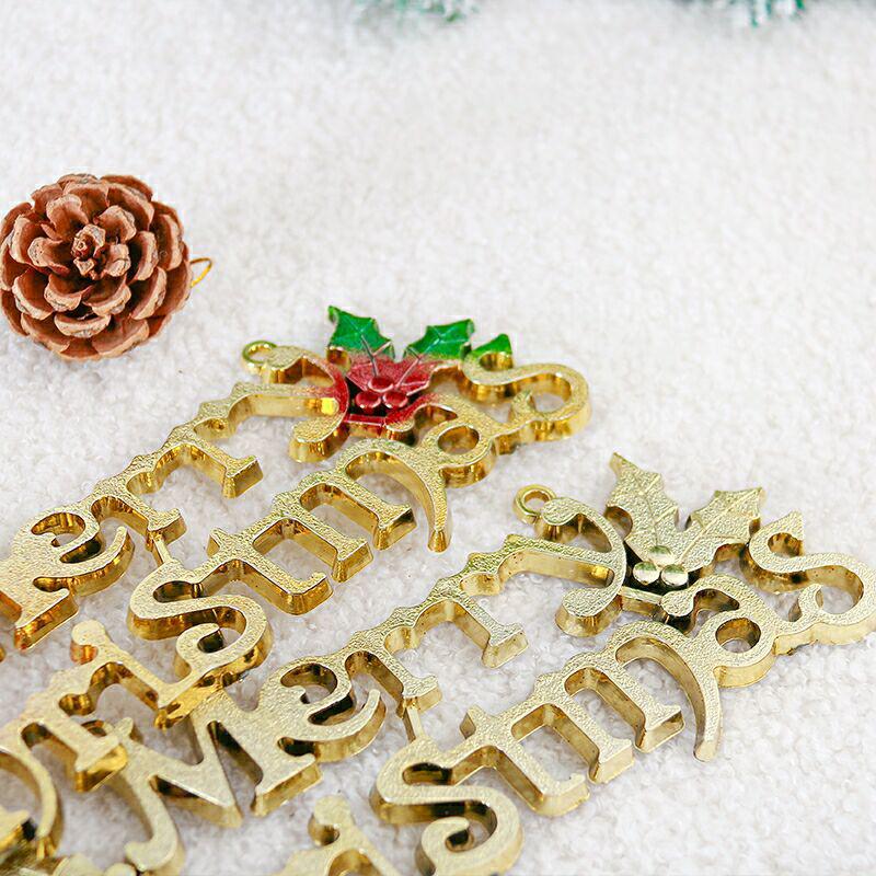 3D English Letter Christmas Tree Sign, 14-60cm Decorative Pendant