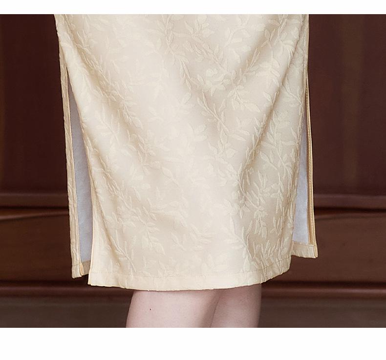 Bei Zhi Yun Yellow Retro Short-Sleeved Qipao - 2025 Spring/Summer Collection