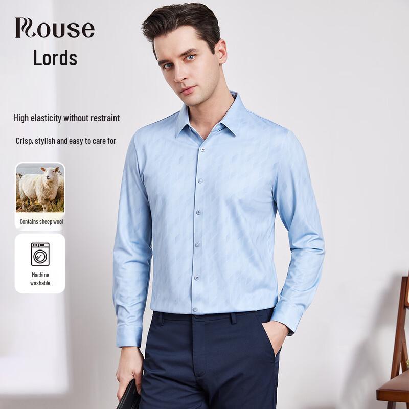 Luoz Men s Merino Blend Machine Washable Long Sleeve Shirt 54