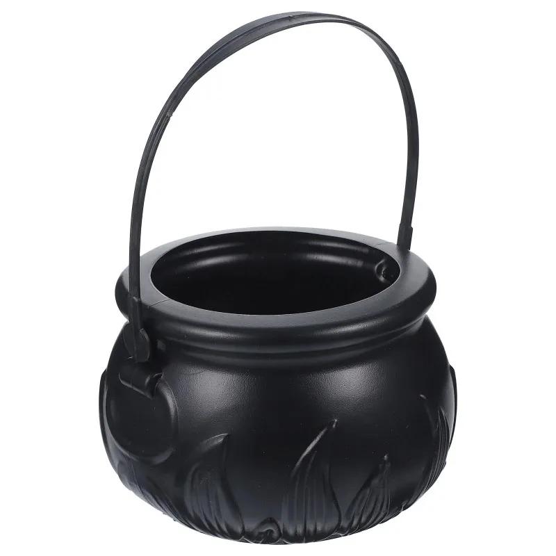 Cestino di caramelle di Halloween decorazione di Halloween pezzo decorativo Ciotola nera porta zucca foto fuori da un barattolo da strega