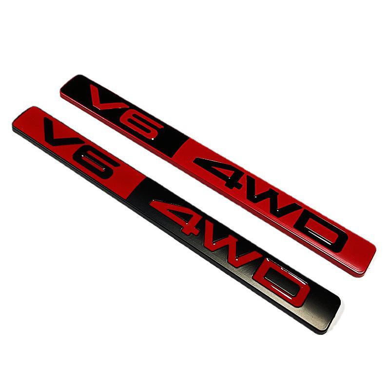 Toyota V6 4WD 3D Sport Racing Off-Road Metal Emblem Car Sticker