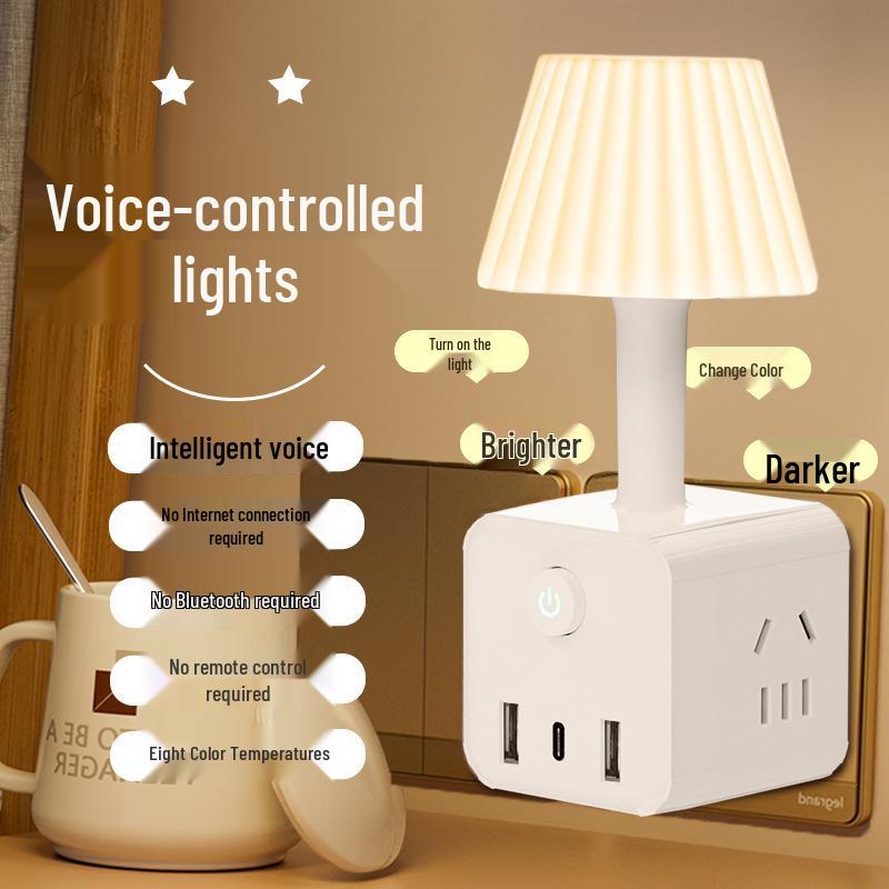 Cubo de Luz de Noite Multicolor Inteligente Ativado por Voz