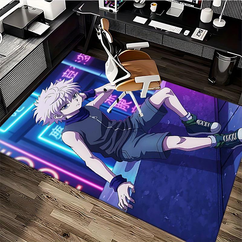 1pc Hunter X Hunter Killua Anime Cartoon Design Office Chair Mat Non-Slip Carpet Suitable for Home Decor Living Room Bedroom Game Room Gift All Season