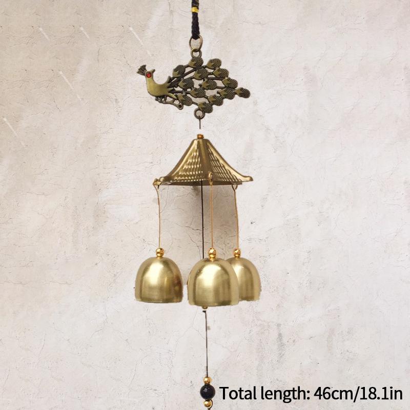 Mini Brass Wind Chimes Outdoor Door Bell Door Window Wall Hanging Bell Japanese Room Decoration Pendant Garden Decor Outdoor