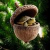 Forest Animal Acorn Hanging Ornaments Acrylic Christmas Tree Decor with Squirrel Rabbit Pony Designs 2D Flat Pendants for Holiday Gifting