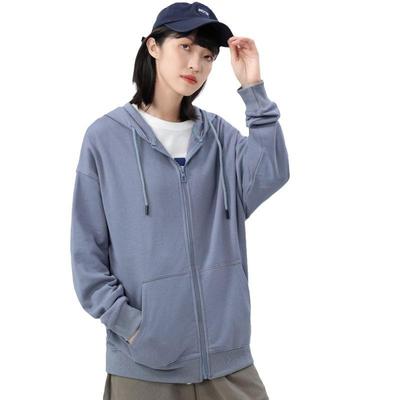 Damen Herren Kapuzenpullover Frühling und Herbst Einfarbig Reißverschluss Strickjacke Kapuzenpullover Langarm Oberteile