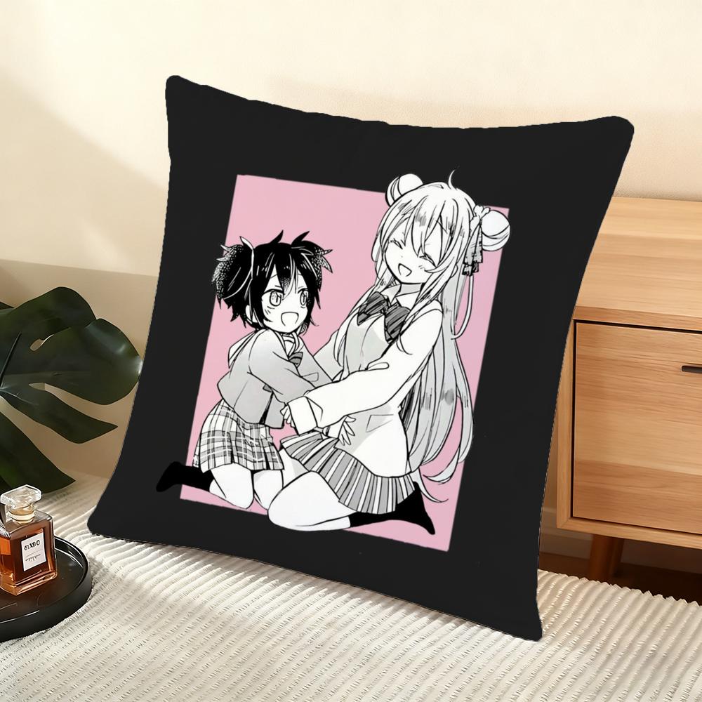 H-Happy S-Sugar Life Cushion Cover Soft Short Plush Pillow Cover Smooth Cozy Texture Aesthetic Cushion Case Home Decor