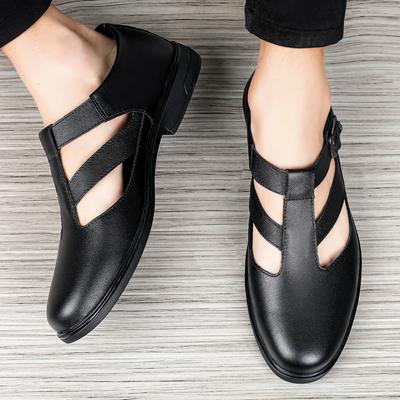 2025 Summer New Men's Sandals Hollow Breathable High Quality Men's Leather Casual Shoes Versatile Men's Loafers for Daily Use