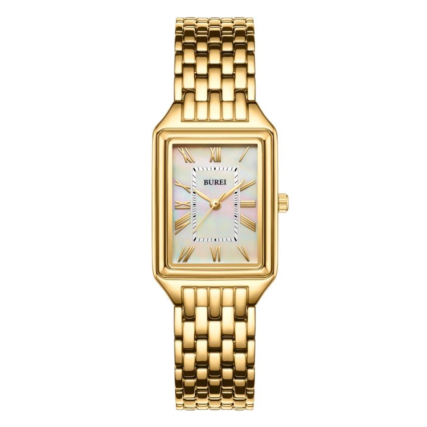 

BUREI Популярные аналоговые кварцевые японские белые Идеально для или в качестве подарка Женские часы, Механизм, Батарея, Водонепроницаемые, Циферблат, Легкие, Тонкие,