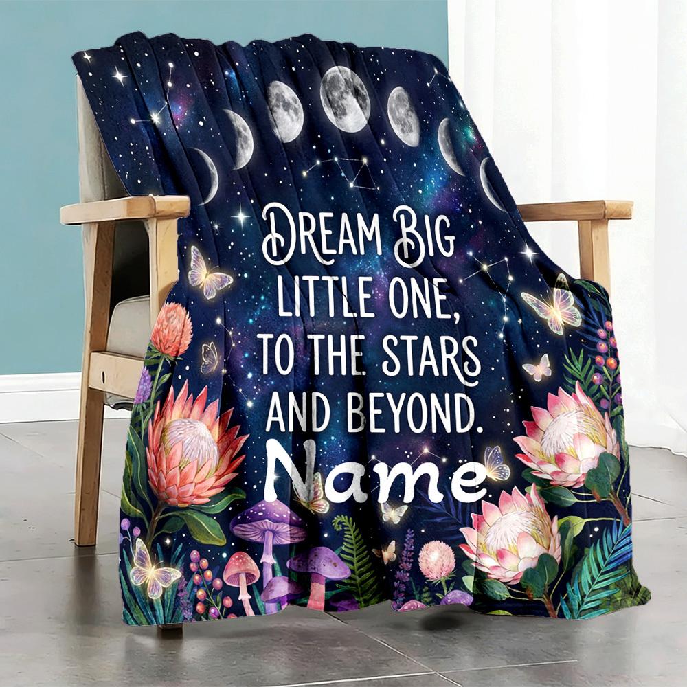 Dream Big Little One To The Stars And Beyond Home Customize Your Name Customize Your Name Blankets Comfortable Soft Lightweight Allseason Multipurpose