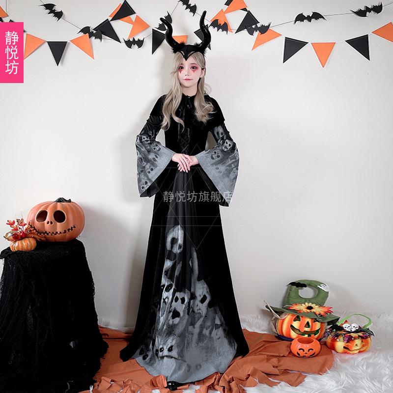 Halloween Costume Ghost Bride Zombie Vampire Witch Dark Dress Horror Zombie Costume Adult