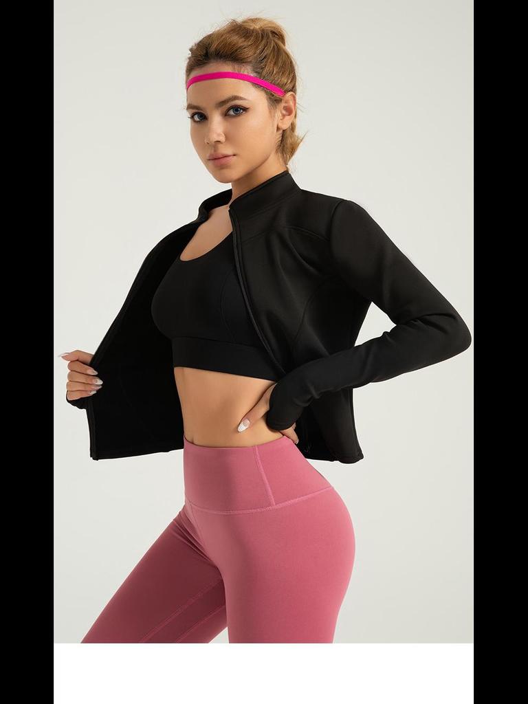 Neue Herbst/Winter-Yogajacke – Plüsch, warm, Slim Fit für Fitness & Laufen