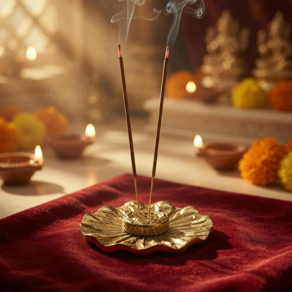BEHOMA Incense Holder for Home Temple & Pooja Room | Agarbatti Stand | Handcrafted Ash Catcher |