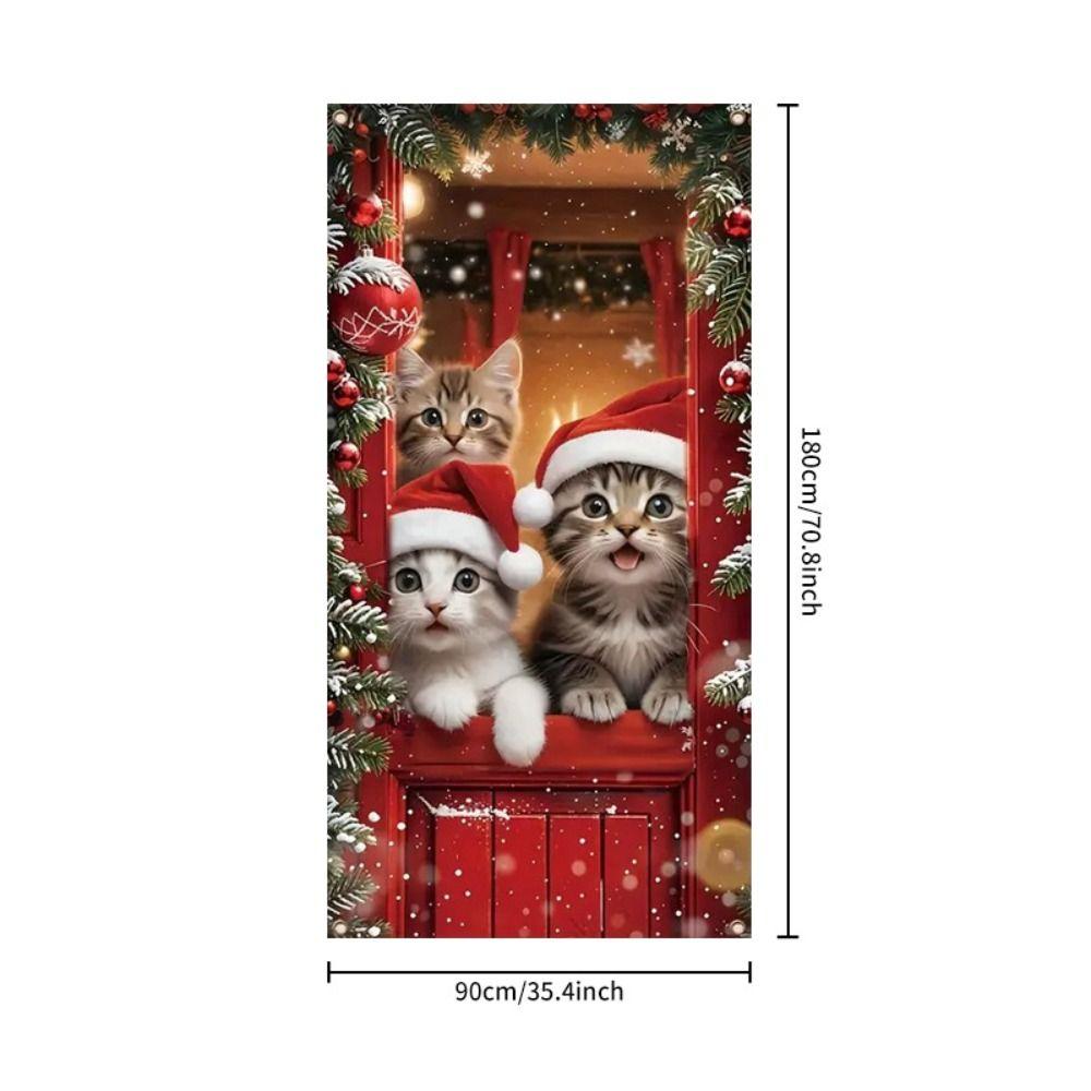 Animals Theme Christmas Door Cover 35.4x70.8" New Year Decoration  Home Supplies