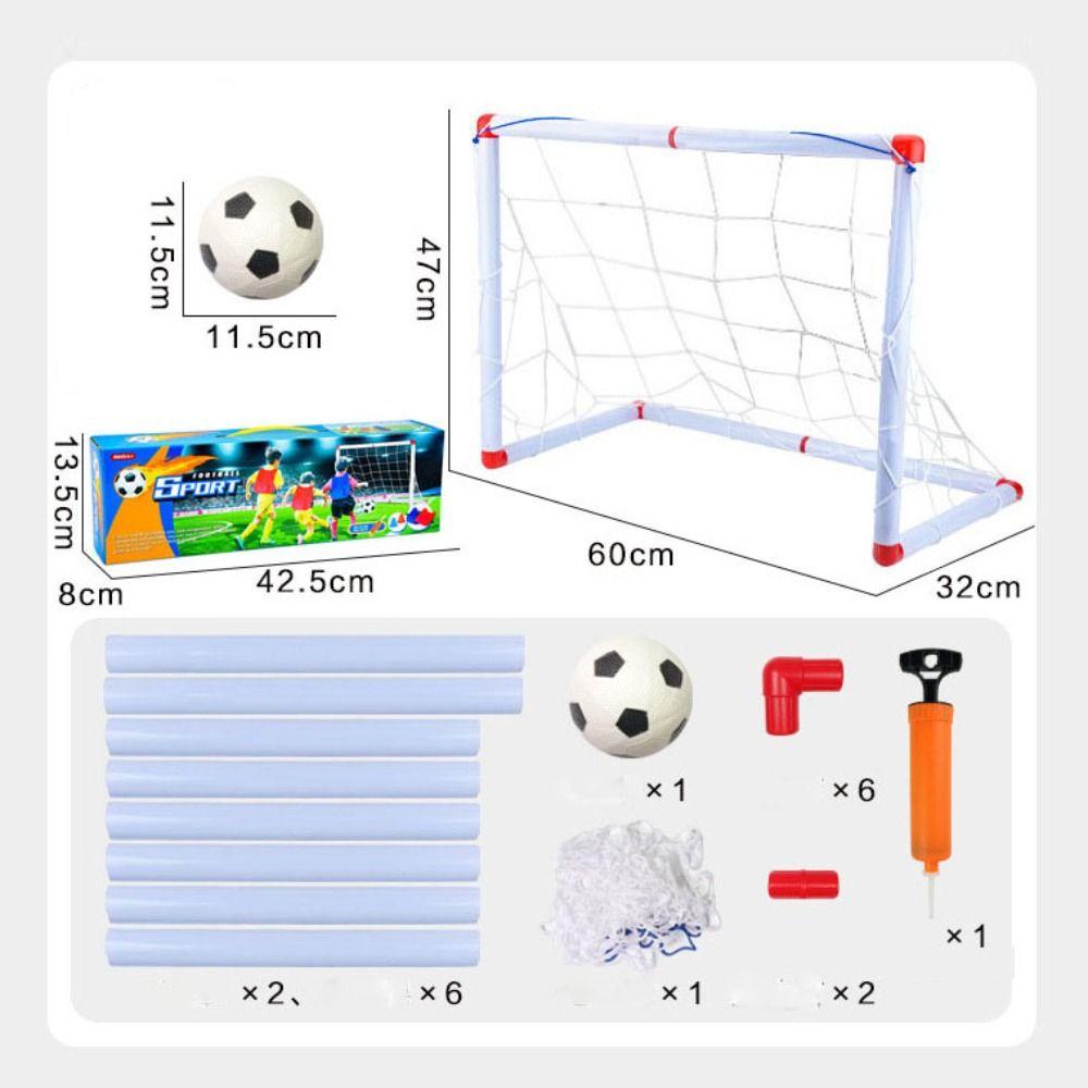 Mini Folding Football Soccer Ball Plastic 2 Sizes Removable Goal Post Net Set High-strength Kids Indoor Outdoor Toys
