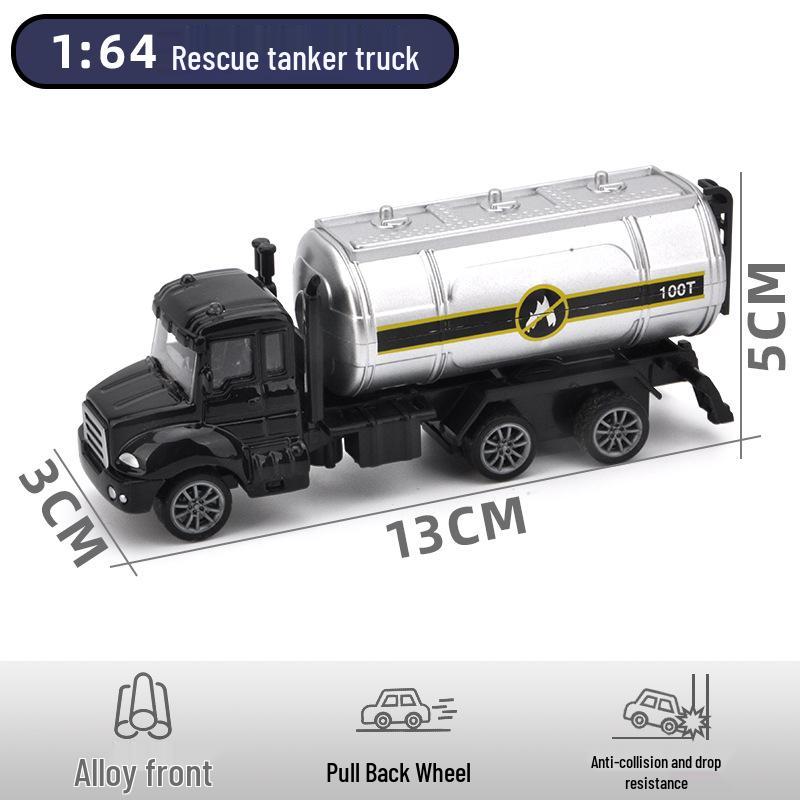 Hot-Selling Kids' Pull-Back Alloy Fire Rescue Ladder Truck Toy Model