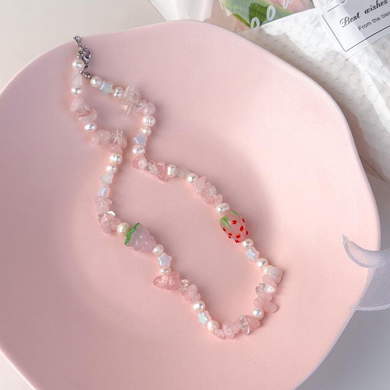 Summer Fruit Necklace Freshwater Pearl Vacation Sweet Clavicle Chain