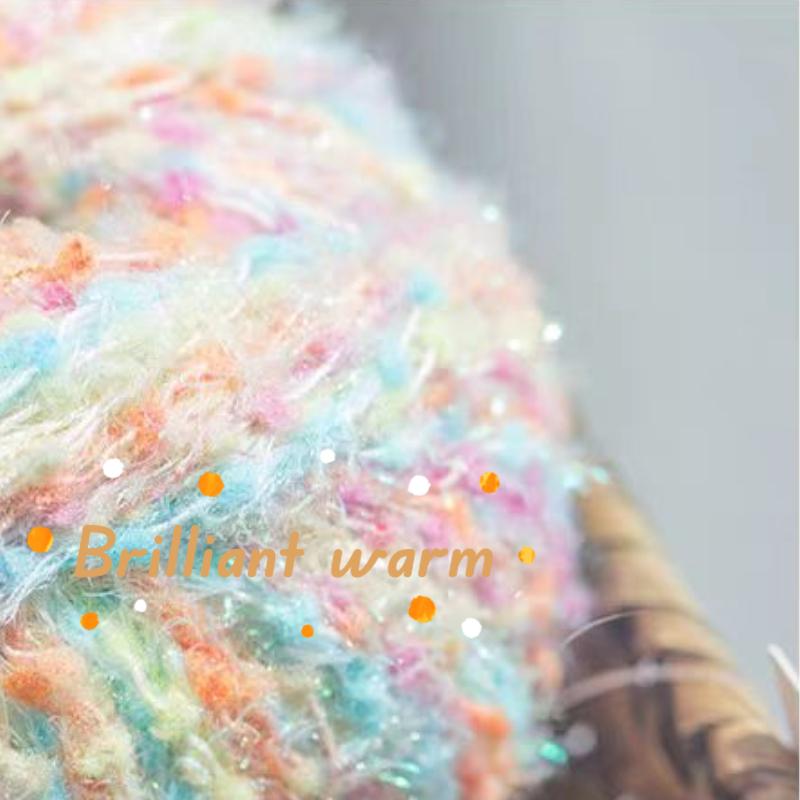 100g/roll Color Dot Segment Dyed Yarn Ball Hand Mixed Bright Silk Bean Thread Blended Knitting Yarn DIY Weaving Material Wiring