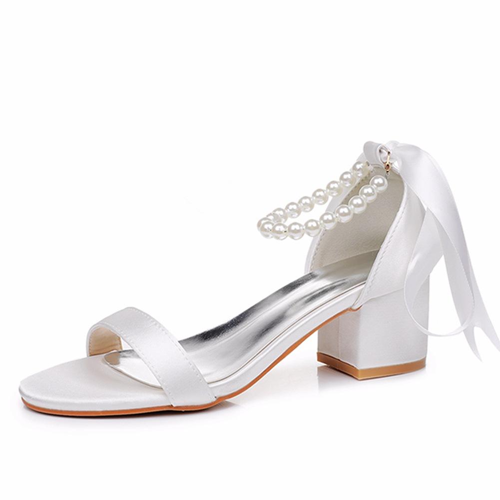 Plus Size Shoes for Women Summer Elegant Women White Platform High Heel Party Evening Wedding Sandals Peep Toe Slip On Shoes