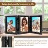 Double/Triple Photo Frame 180° Foldable Hinged Picture Frame Stand Vertically on Desktop Photo Frame with Glass Front Black