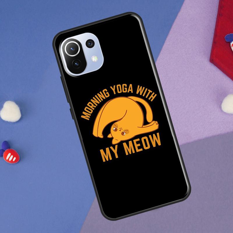 Funny yoga cat Cover For Xiaomi 14 Ultra 13 11T 12T 13T 14T Pro POCO X7 X6 Pro X3 X5 F3 F5 M6 F6 Pro Case