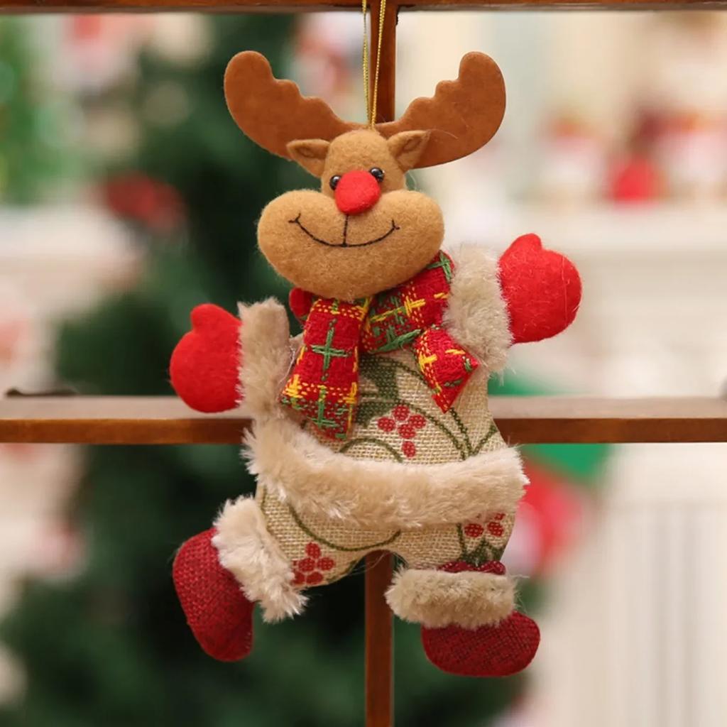 20PCS Christmas Ornaments Home Furnishing Decoration Tree Ornament Holiday Gifts Santa Claus Elk Snowman Bear Bag Hanging Decora
