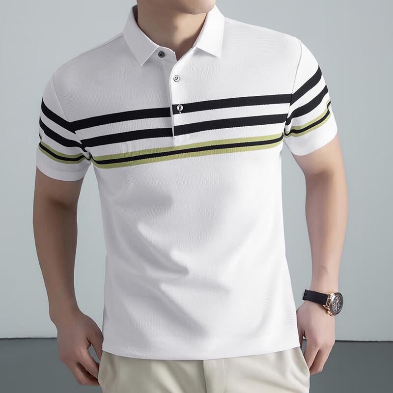 Firstview Men s Summer Striped Short Sleeve Polo Shirt 58