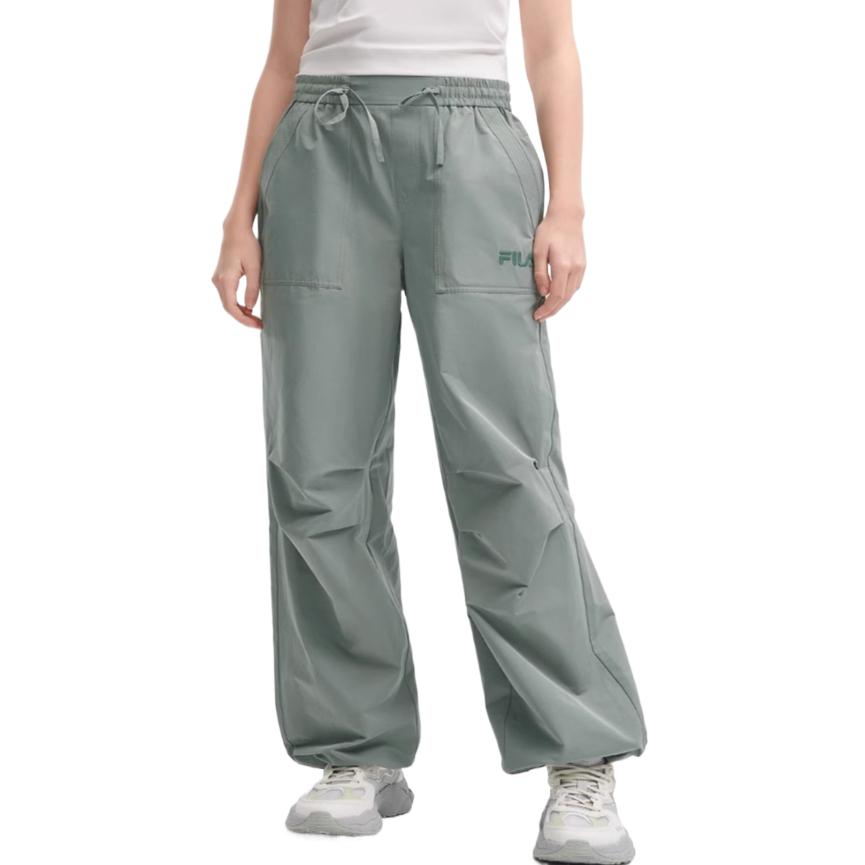 FILA Original Comfortable Skin-Friendly Solid Color Casual Pants Women bottoms Fog-Blue F51W529802F-TQ