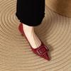 Fashion Pointed Head Shallow Mouth Mary Jane Single Shoes Women's Spring and Summer New Niche Design Sense Thin Heel Women's Single Shoes