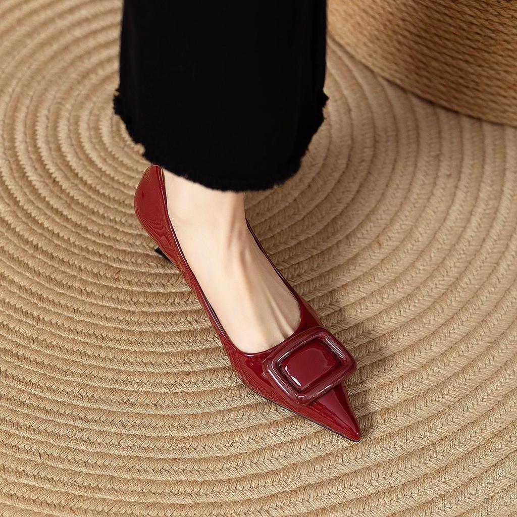Fashion pointed head shallow mouth Mary Jane single shoes women's spring and summer new niche design sense thin heel women's single shoes