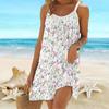 Beach Wear Mini Dress Print Colorful Patchwork Boutique Camisole Skirt Casual Modern Dress Sleeveless Loose Fit Outdoor Daily Summer