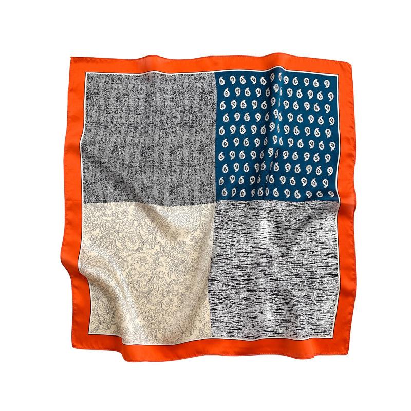 53Cm Pony Pattern Scarf Women Spring And Summer Thin Silk Square Scarf Fashionable And Versatile Bag Packaging Decoration Scarfs